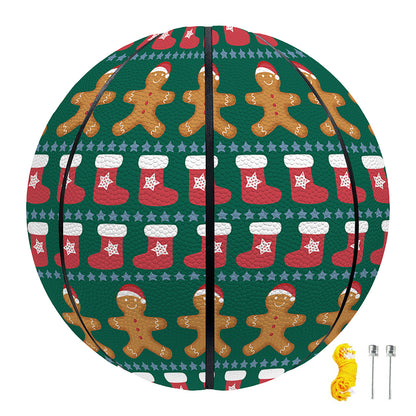 Christmas Gingerbread Man Pattern Print Basketball