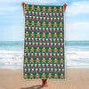 Christmas Gingerbread Man Pattern Print Beach Towel