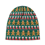 Christmas Gingerbread Man Pattern Print Beanie
