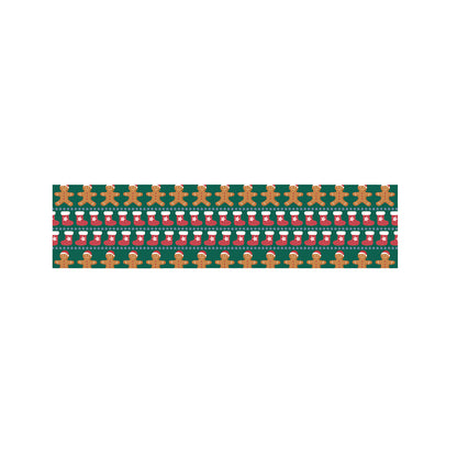 Christmas Gingerbread Man Pattern Print Bed Runner