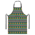 Christmas Gingerbread Man Pattern Print Bib Apron With Pocket