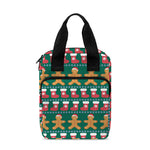 Christmas Gingerbread Man Pattern Print Bible Tote Bag