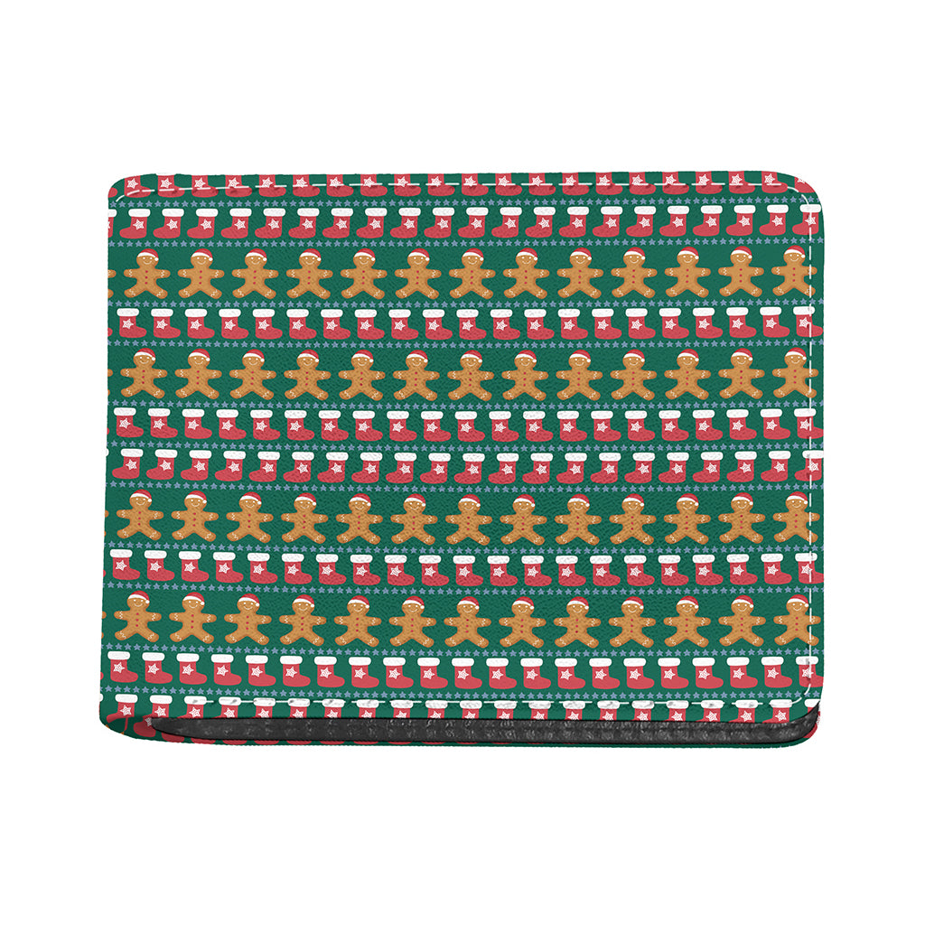 Christmas Gingerbread Man Pattern Print Bifold Wallet