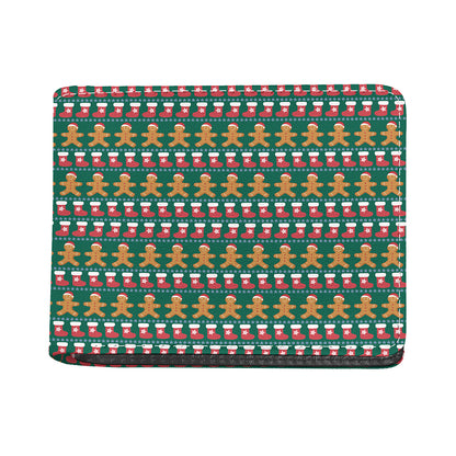 Christmas Gingerbread Man Pattern Print Bifold Wallet