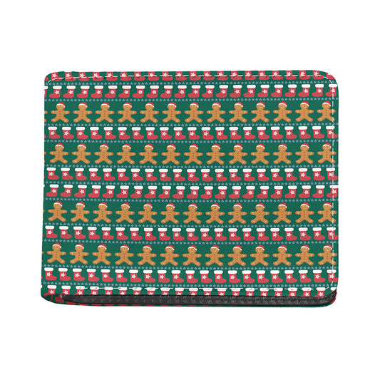 Christmas Gingerbread Man Pattern Print Bifold Wallet