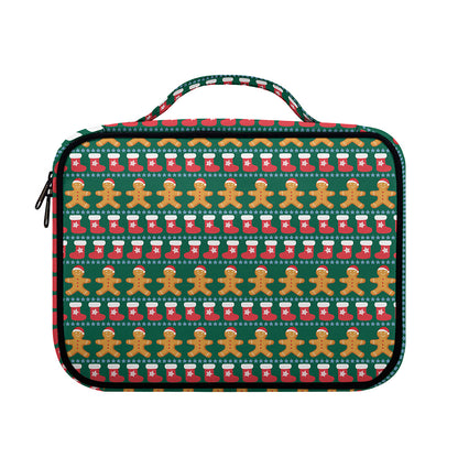 Christmas Gingerbread Man Pattern Print Briefcase Bible Bag