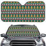 Christmas Gingerbread Man Pattern Print Car Windshield Sun Shade