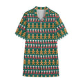 Christmas Gingerbread Man Pattern Print Cotton Hawaiian Shirt