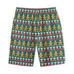 Christmas Gingerbread Man Pattern Print Cotton Shorts