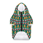 Christmas Gingerbread Man Pattern Print Dog Zip Up Hoodie