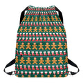 Christmas Gingerbread Man Pattern Print Drawstring Backpack