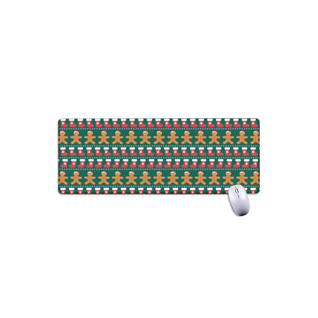 Christmas Gingerbread Man Pattern Print Extended Mouse Pad