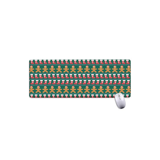 Christmas Gingerbread Man Pattern Print Extended Mouse Pad