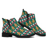 Christmas Gingerbread Man Pattern Print Flat Ankle Boots