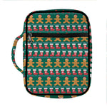Christmas Gingerbread Man Pattern Print Front Pocket Bible Bag
