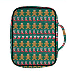 Christmas Gingerbread Man Pattern Print Front Pocket Bible Bag