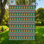 Christmas Gingerbread Man Pattern Print Garden Flag