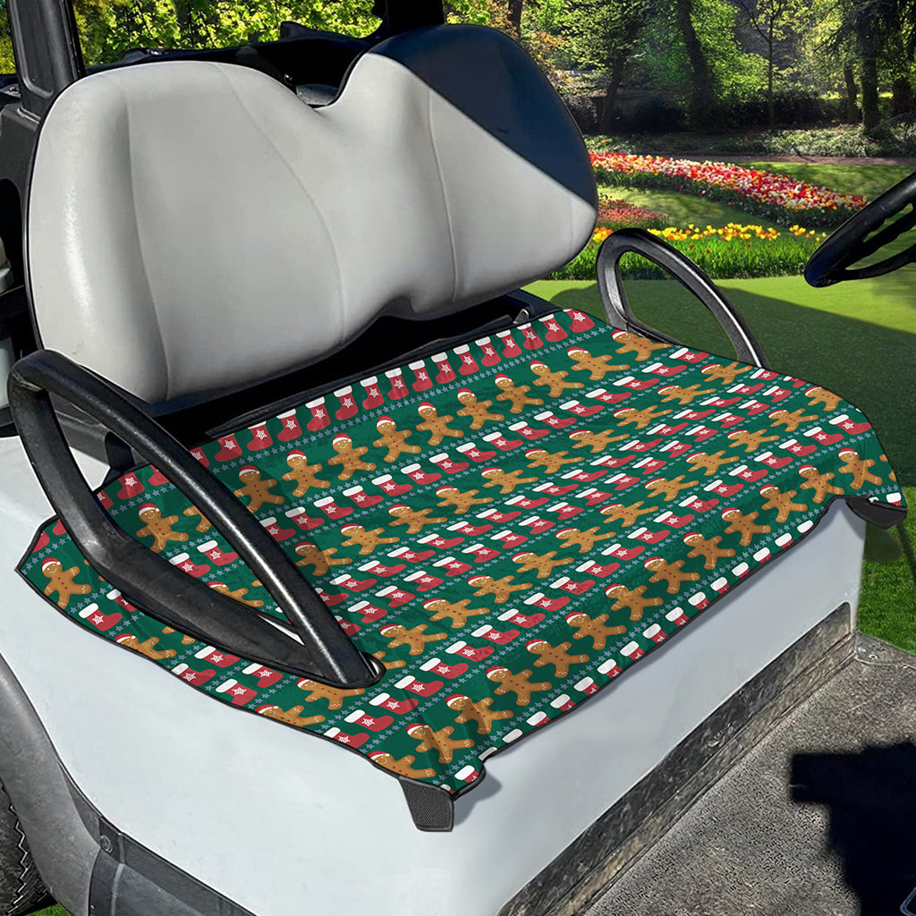 Christmas Gingerbread Man Pattern Print Golf Cart Seat Cover