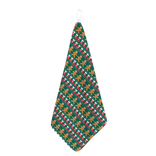Christmas Gingerbread Man Pattern Print Hand Towel