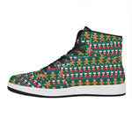 Christmas Gingerbread Man Pattern Print High Top Leather Sneakers