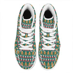 Christmas Gingerbread Man Pattern Print High Top Leather Sneakers