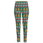 Christmas Gingerbread Man Pattern Print High-Waisted Pocket Leggings