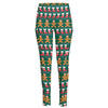 Christmas Gingerbread Man Pattern Print High-Waisted Pocket Leggings