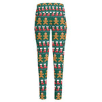 Christmas Gingerbread Man Pattern Print High-Waisted Pocket Leggings