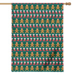 Christmas Gingerbread Man Pattern Print House Flag
