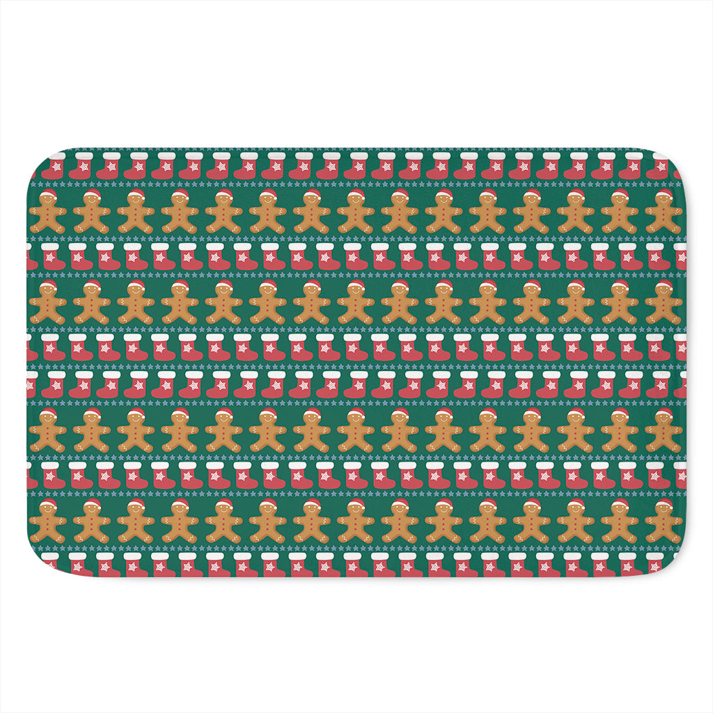 Christmas Gingerbread Man Pattern Print Indoor Door Mat