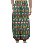 Christmas Gingerbread Man Pattern Print Lantern Pants
