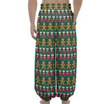 Christmas Gingerbread Man Pattern Print Lantern Pants