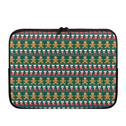 Christmas Gingerbread Man Pattern Print Laptop Sleeve