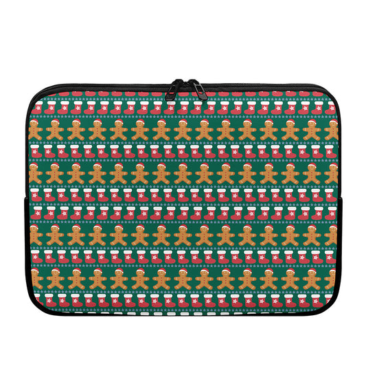 Christmas Gingerbread Man Pattern Print Laptop Sleeve