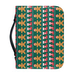 Christmas Gingerbread Man Pattern Print Leather Bible Cover