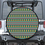 Christmas Gingerbread Man Pattern Print Leather Spare Tire Cover