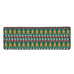Christmas Gingerbread Man Pattern Print Long Kitchen Mat