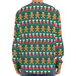 Christmas Gingerbread Man Pattern Print Long Sleeve Baseball Jersey