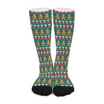 Christmas Gingerbread Man Pattern Print Long Socks