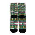 Christmas Gingerbread Man Pattern Print Long Socks