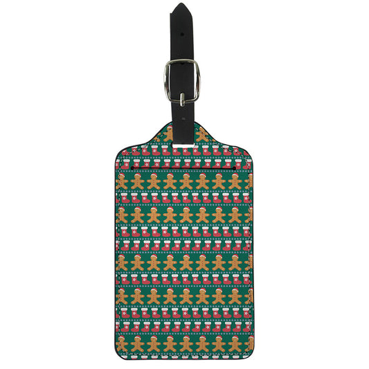 Christmas Gingerbread Man Pattern Print Luggage Tag