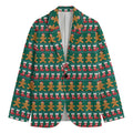 Christmas Gingerbread Man Pattern Print Men's Blazer