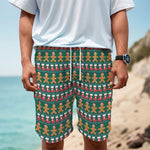 Christmas Gingerbread Man Pattern Print Men's Cargo Shorts