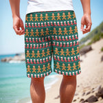 Christmas Gingerbread Man Pattern Print Men's Cargo Shorts