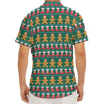 Christmas Gingerbread Man Pattern Print Men's Deep V-Neck Shirt