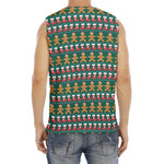 Christmas Gingerbread Man Pattern Print Men's Fitness Tank Top