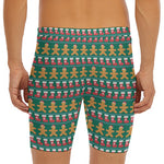 Christmas Gingerbread Man Pattern Print Men's Long Boxer Briefs