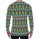 Christmas Gingerbread Man Pattern Print Men's Long Sleeve T-Shirt