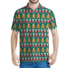 Christmas Gingerbread Man Pattern Print Men's Polo Shirt