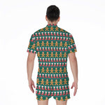 Christmas Gingerbread Man Pattern Print Men's Rompers